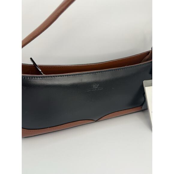 Daniela Moda Black & Brown Genuine Italian Leather Handbag NWT - Picture 3 of 16